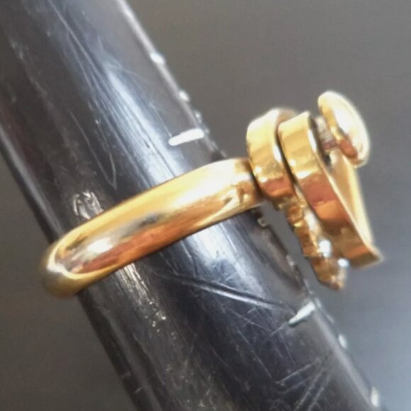 VINTAGE ESTATE SIGNED 18K CZ SZ 5 RING 1975 - Picture 2 of 3
